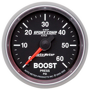 AutoMeter 3605 Sport-Comp II Mechanical 2-1/16" Boost Gauge, 0-60 PSI