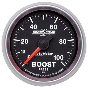 AutoMeter 3606 Sport-Comp II Mechanical 2-1/16" Boost Gauge, 0-100 PSI