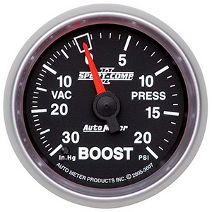 AutoMeter 3607 Sport-Comp II Mechanical 2-1/16" Boost / Vacuum Gauge, 30 HG / 20 PSI