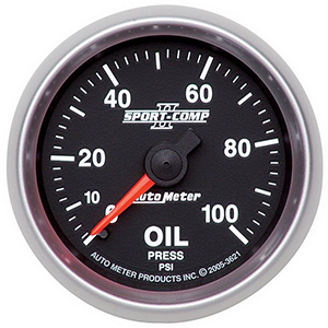 AutoMeter 3621 Sport-Comp II Mechanical 2-1/16" Oil Pressure Gauge, 0-100 PSI