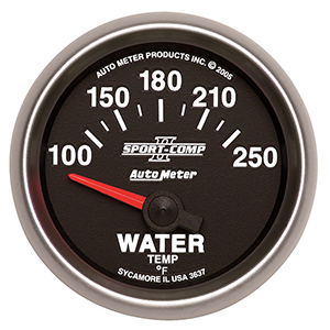 AutoMeter 3637 Sport-Comp II Electrical 2-1/16" Water Temperature Gauge, 100-250 F
