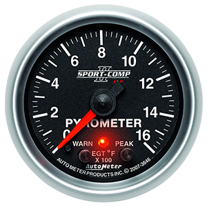 AutoMeter 3646 Sport-Comp II Electrical 2-1/16" Pyrometer Gauge, 0-1600 F