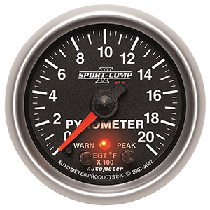 AutoMeter 3647 Sport-Comp II Electrical 2-1/16" Pyrometer Gauge, 0-2000 F