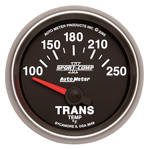AutoMeter 3649 Sport-Comp II Electrical 2-1/16" Transmission Temperature Gauge, 100-250 F
