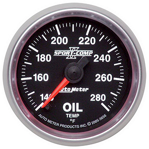 AutoMeter Gauge, Oil Temp, 2 1/16", 140-280ºF, Digital Stepper Motor, Sport-Comp Ii 3656