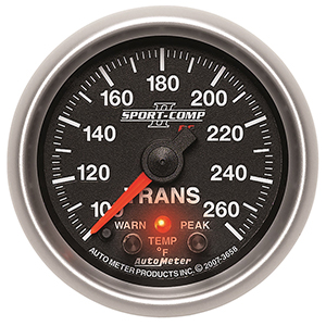 AutoMeter 3658 Sport-Comp II Electrical 2-1/16" Transmission Temperature Gauge, 100-260 F