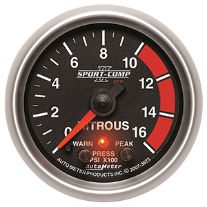 AutoMeter 3673 Sport-Comp II Electrical 2-1/16" Nitrous Pressure Gauge, 0-1600 PSI