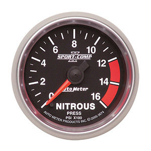 AutoMeter Gauge, Nitrous Press, 2 1/16", 1600Psi, Digital Stepper Motor, Sport-Comp Ii 3674