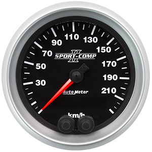 AutoMeter 3680-M Sport-Comp II Electrical 3-3/8" GPS Speedometer Gauge, 225 KM/H