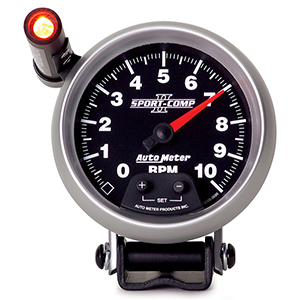 AutoMeter 3690 Sport-Comp II Electrical 3-3/4" Pedestal Tachometer Gauge, 0-10,000  RPM
