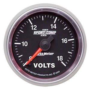 AutoMeter 3691 Sport-Comp II Electrical 2-1/16" Voltmeter Gauge, 8-18V