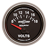 AutoMeter 3692 Sport-Comp II Electrical 2-1/16" Voltmeter Gauge, 8-18V