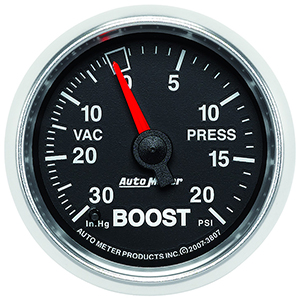 AutoMeter 3807 GS 2-1/16" Boost/Vacuum Gauge, 30in HG / 20 PSI Mechanical