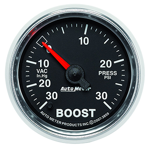 AutoMeter 3859 GS 2-1/16" Digital Stepper Motor Boost/Vacuum Gauge, 30in HG / 30 PSI Electric