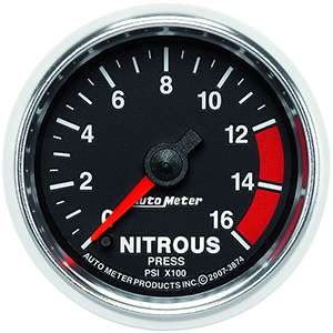 AutoMeter 3874 GS 2-1/16" Digital Stepper Motor Nitrous Pressure Gauge, 0-1600 PSI Electric