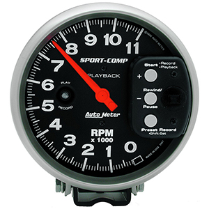 AutoMeter 3967 Sport-Comp Electrical 5" Pedestal Tachometer Gauge, 0-11,000  RPM
