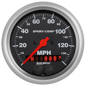 AutoMeter 3982 Sport-Comp Electrical 3-3/8" GPS Speedometer Gauge, 0-140 MPH