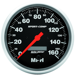 AutoMeter 3989 Sport-Comp Electrical 5" Speedometer Gauge, 0-160 MPH