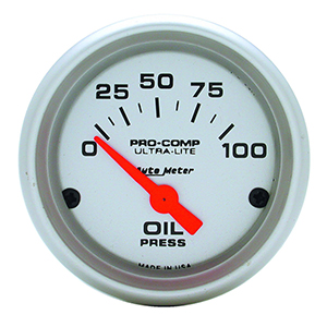 AutoMeter 4327 Ultra-Lite 2-1/16" Oil Pressure Gauge, 0-100 PSI Electrical