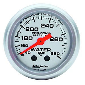 AutoMeter 4331 Ultra-Lite 2-1/16" Water Temperature Gauge, 140-280 F Mechanical