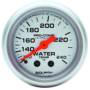 AutoMeter 4332 Ultra-Lite 2-1/16" Water Temperature Gauge, 120-240 F Mechanical