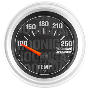 AutoMeter 4337-09000 Hoonigan 2-1/16" Water Temperature Gauge, 100-250 F Electrical