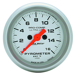 AutoMeter 4344 Ultra-Lite 2-1/16" Pyrometer Gauge, 0-1600 F Electrical