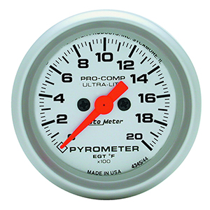 AutoMeter 4345 Ultra-Lite 2-1/16" Pyrometer Gauge, 0-2000 F Electrical