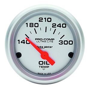 AutoMeter 4348 Ultra-Lite 2-1/16" Oil Temperature Gauge, 140-300 F Electrical