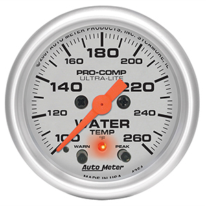 AutoMeter 4354 Ultra-Lite 2-1/16" Water Temperature Gauge, 100-260 F Electrical