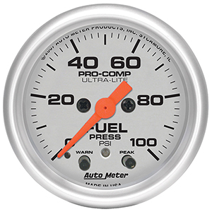 AutoMeter 4371 Ultra-Lite 2-1/16" Fuel Pressure Gauge, 0-100 PSI Electrical
