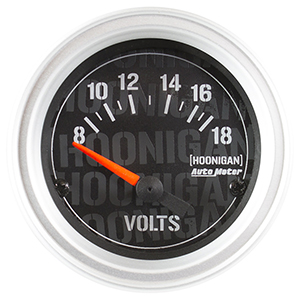 AutoMeter 4391-09000 Hoonigan 2-1/16" Voltmeter Gauge, 8-18V Electrical