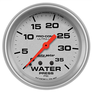 AutoMeter 4407 Ultra-Lite 2-5/8" Water Pressure Gauge, 0-35 PSI Mechanical