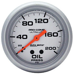 AutoMeter 4422 Ultra-Lite 2-5/8" Oil Pressure Gauge, 0-200 PSI Mechanical