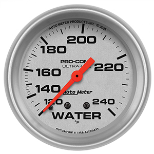 AutoMeter 4433 Ultra-Lite 2-5/8" Water Temperature Gauge, 120-240 F Mechanical