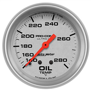 AutoMeter 4441 Ultra-Lite 2-5/8" Oil Temperature Gauge, 140-280 F Mechanical