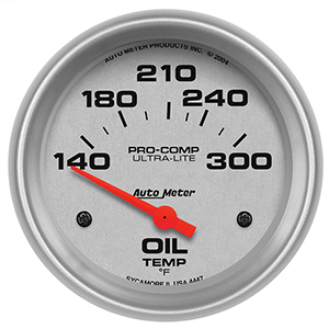 AutoMeter 4447 Ultra-Lite 2-5/8" Oil Temperature Gauge, 100-300 F Electrical