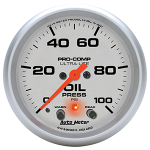 AutoMeter 4452 Ultra-Lite 2-5/8" Oil Pressure Gauge, 0-100 PSI Electrical