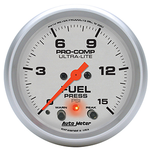 AutoMeter 4470 Ultra-Lite 2-5/8" Fuel Pressure Gauge, 0-15 PSI Electrical