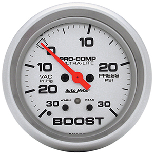 AutoMeter 4477 Ultra-Lite 2-5/8" Boost/Vacuum Gauge, 30 HG / 30 PSI Electrical