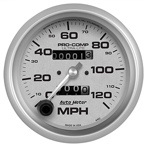 AutoMeter 4492 Ultra-Lite 3-3/8" Speedometer Gauge, 0-120 MPH Mechanical