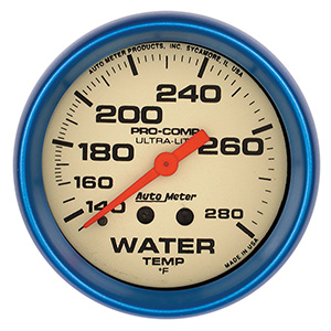 AutoMeter 4535 Ultra-Nite 2-5/8" Water Temperature Gauge, 140-280 F Mechanical