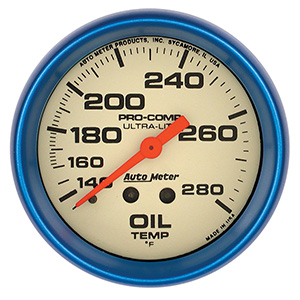 AutoMeter 4541 Ultra-Nite 2-5/8" Oil Temperature Gauge, 140-280 F Mechanical