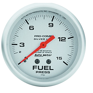 AutoMeter 4611 Ultra-Lite 2-5/8" Liquid Filled Fuel Pressure Gauge, 0-15 PSI Mechanical