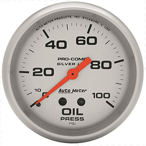 AutoMeter 4621 Ultra-Lite 2-5/8" Liquid Filled Oil Pressure Gauge, 0-100 PSI Mechanical