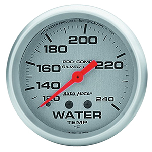 AutoMeter 4632 Ultra-Lite 2-5/8" Liquid Filled Water Temperature Gauge, 120-240 F Mechanical