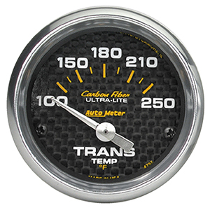 AutoMeter 4757 Carbon Fiber 2-1/16" Transmission Temperature Gauge, 100-250 F Electrical
