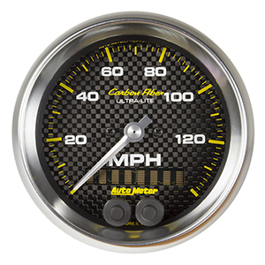 AutoMeter 4780 Carbon Fiber 3-3/8" GPS Speedometer Gauge, 0-140 MPH Electrical