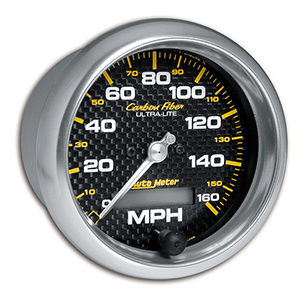 AutoMeter 4789 Carbon Fiber 3-3/8" Speedometer Gauge, 0-160 MPH Electrical