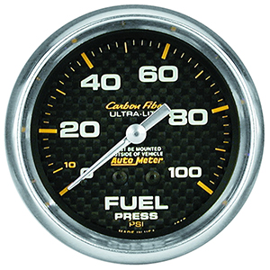 AutoMeter 4811 Carbon Fiber 2-5/8" Fuel Pressure Gauge, 0-15 PSI Mechanical